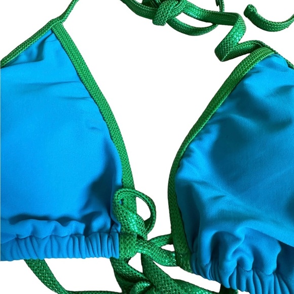 Exhilaration 2pc Bikini - Blue & Metallic Green - NWT - Picture 2 of 4